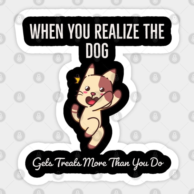 When You Realize The Dog Gets Treats More Than You Do Sticker by kooicat